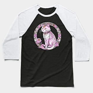 Art Nouveau Kitty Baseball T-Shirt
